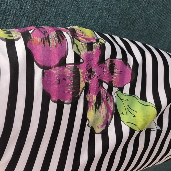 Caché Horizontal Striped Bodycon Dress With Floral Splash - Picture 8 of 13